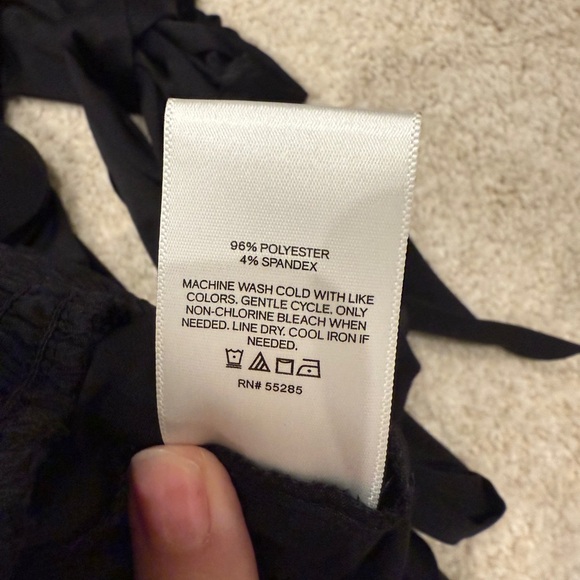 Express High Halter Tie Neck Banded Bottom Top - Picture 3 of 4